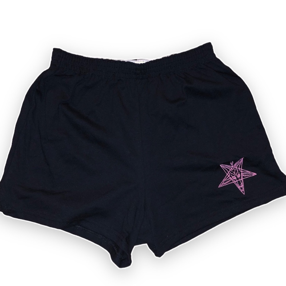 Inverted pentagram Baphomet shorts LARGE size junior fit